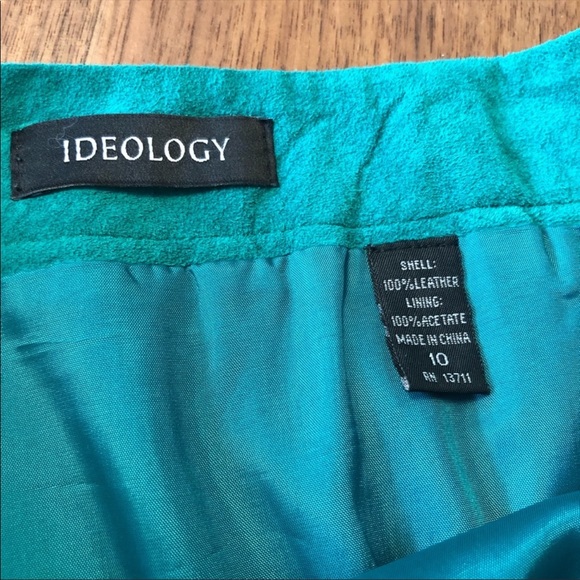 Ideology Teal Leather Skirt - Picture 5 of 6